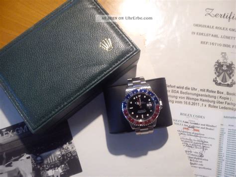 rolex gmt master 2 zertifikat